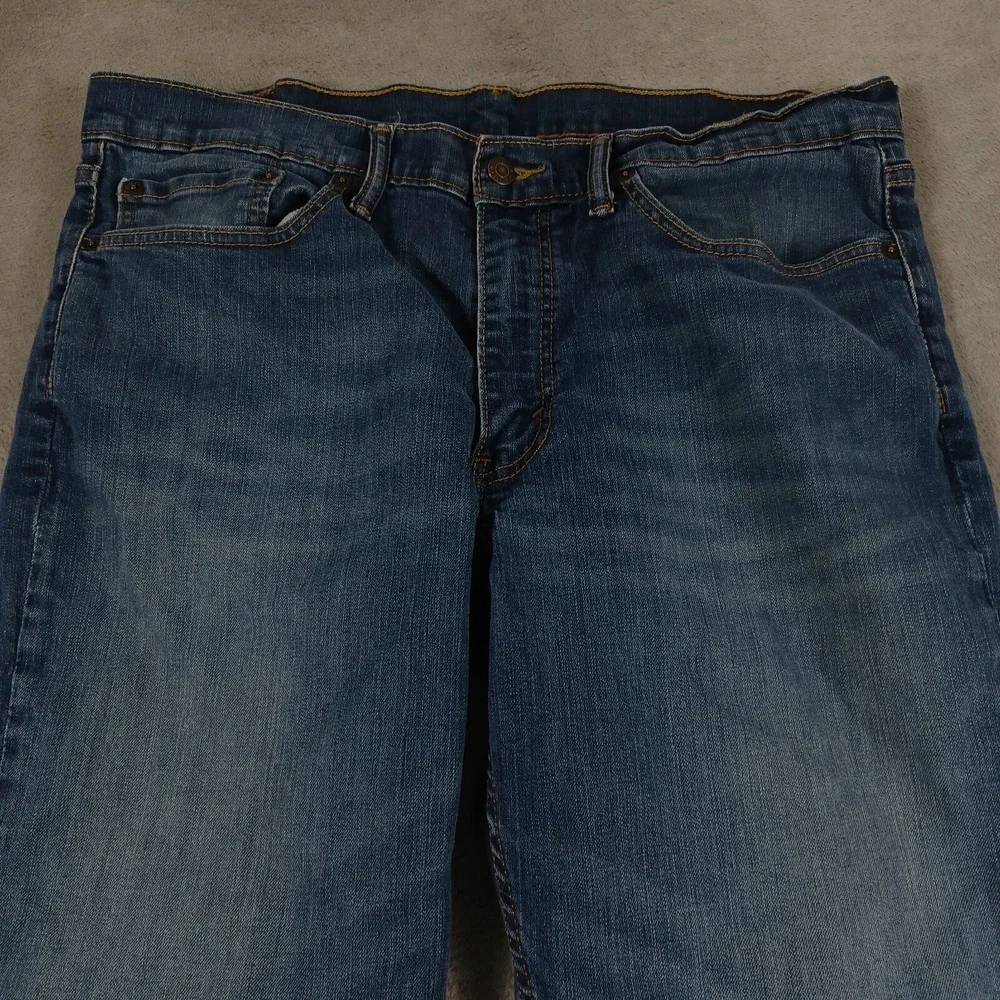 Levis‎ 514 Jeans Mens 36x30 Blue Denim Straight Fit Logo Casual Distressed A2